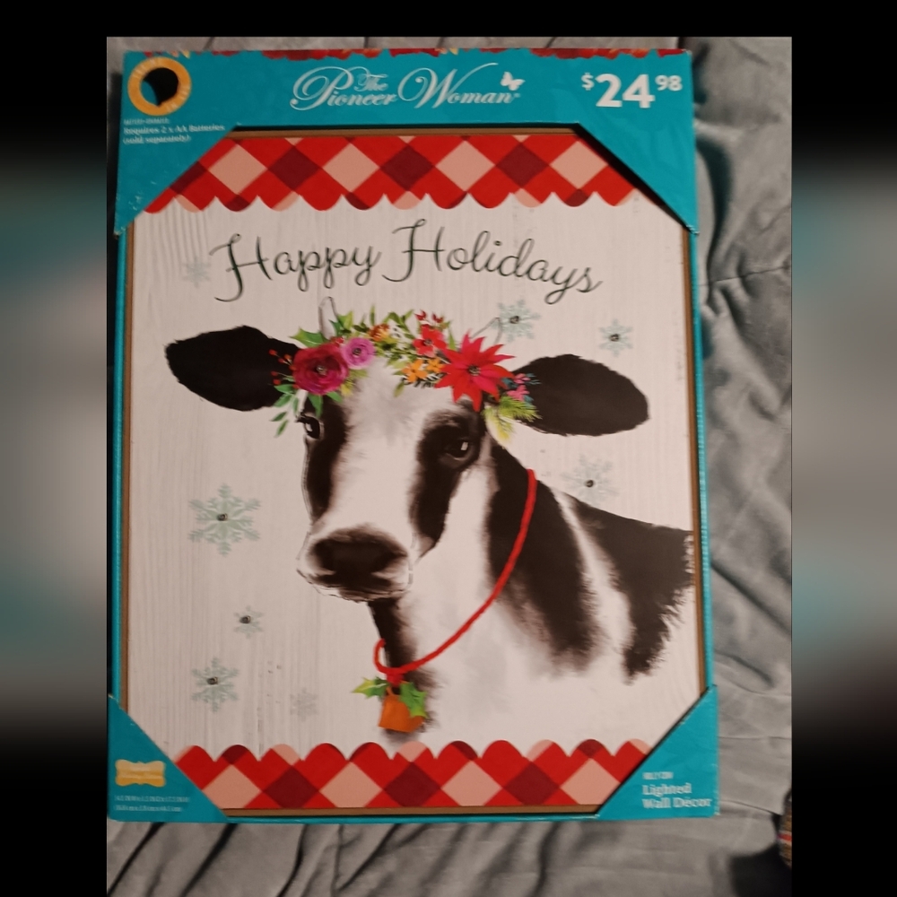 The Pioneer Woman Happy Holidays Wall Decor - Black and White